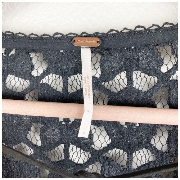 Free People Back to Black Crochet Dress Size 4