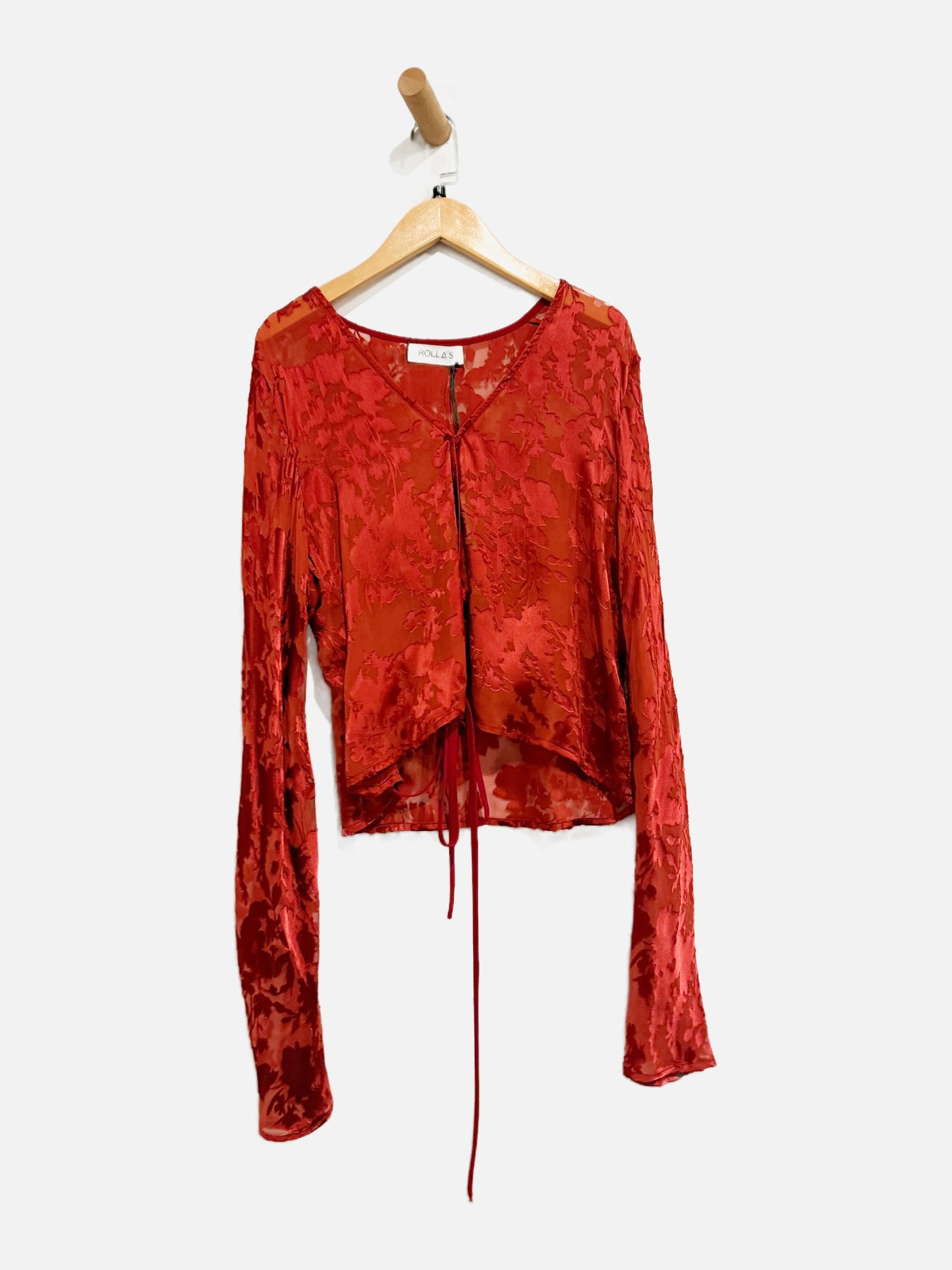 Rolla’s Red Floral Wrap Blouse - 10/M