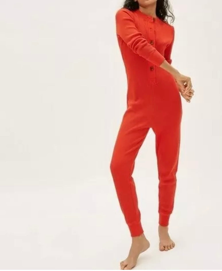 Everlane Red Waffle Knit Onesie - Small