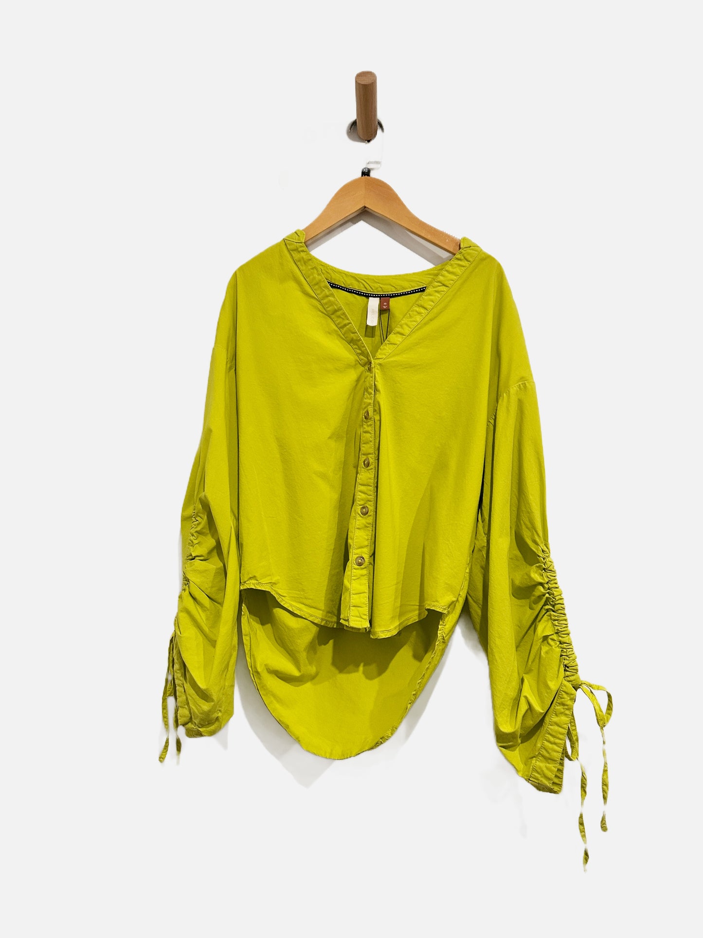 Pilcro Yellow Tie Sleeve Blouse - XS