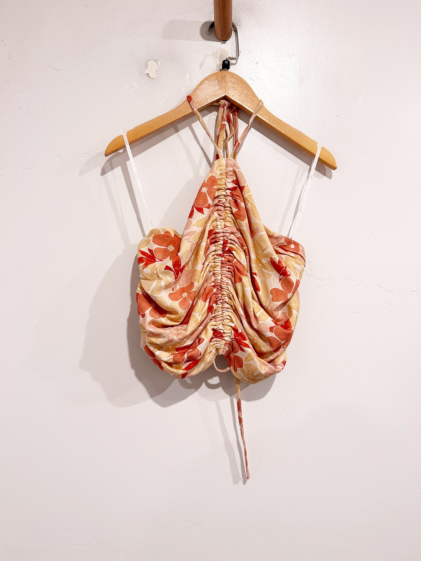 Lulus Orange Floral Halter Top - Medium