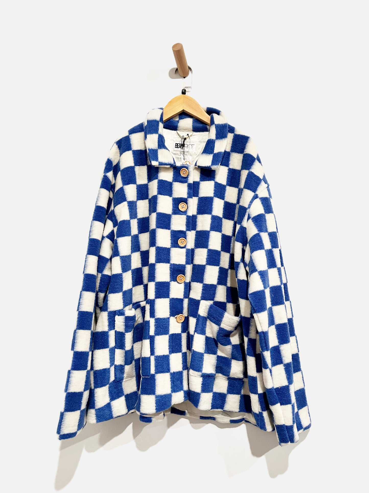 Beach Riot NWT Blue and White Checkered Skye Jacket - Small