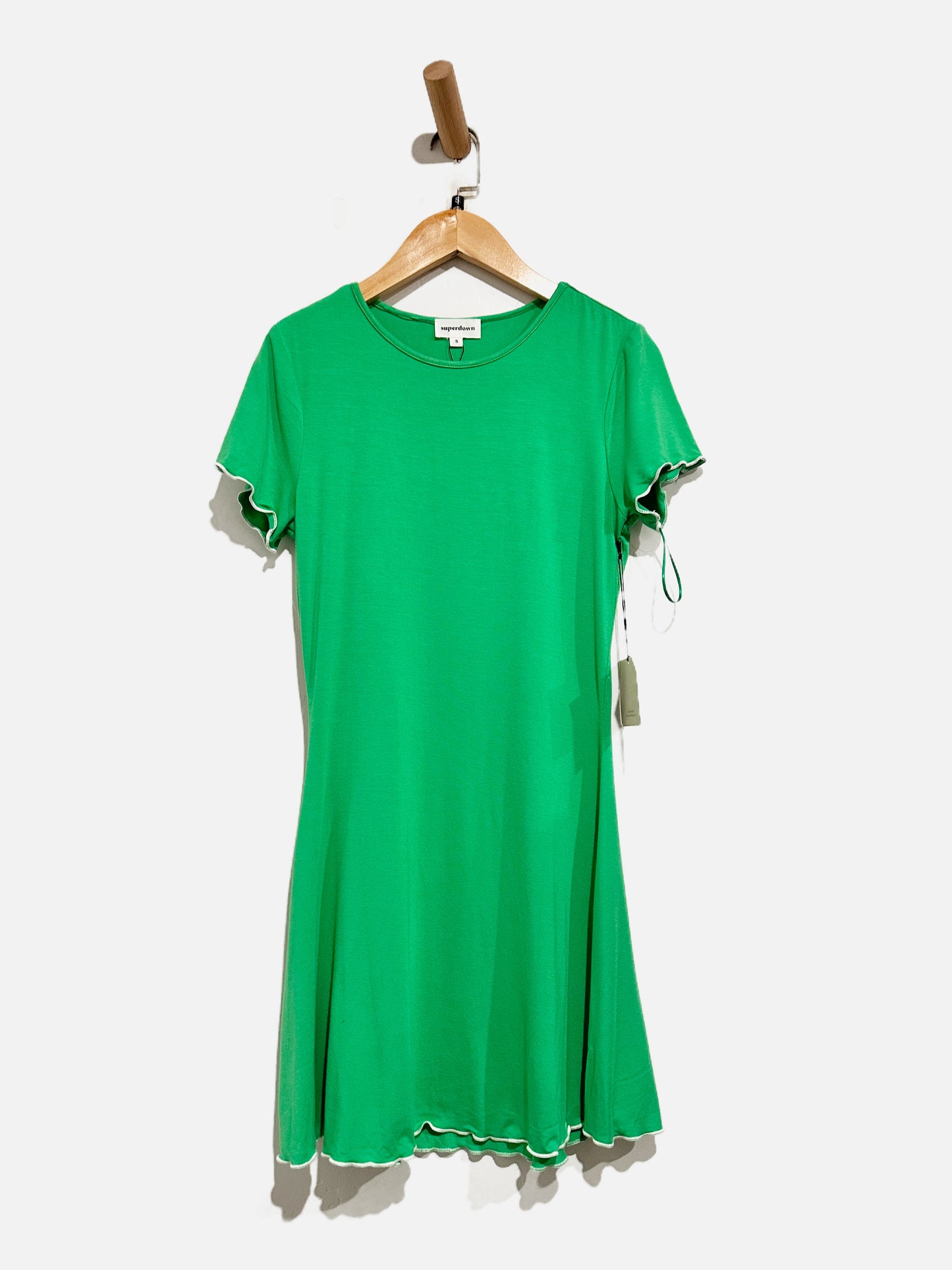Super Down NWT Green Ruffle Mini Dress - Small