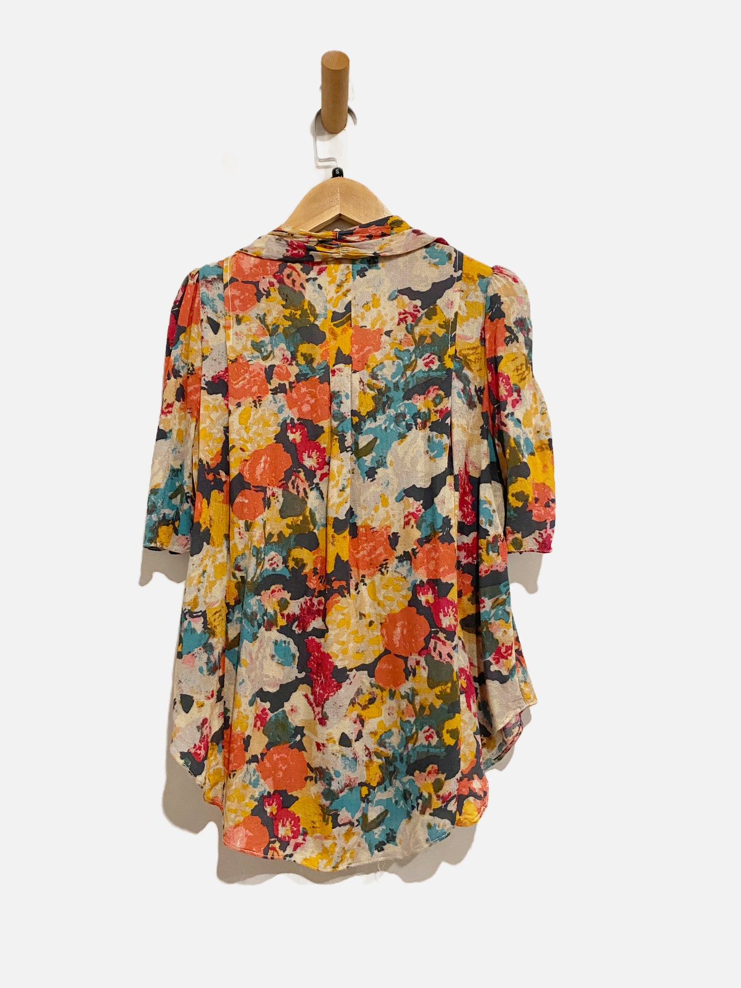 Anthropologie Maeve Floral Button SS Blouse - 0