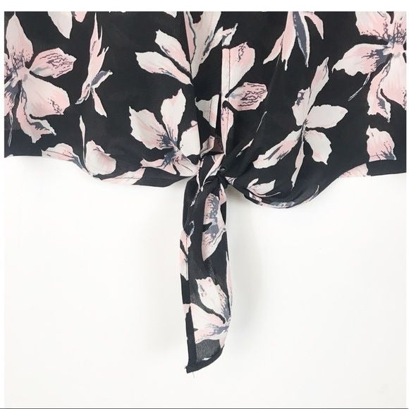 Madewell NWT Silk Button-Back Tie Tee in Winter Orchid Size XS