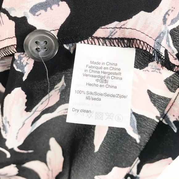 Madewell NWT Silk Button-Back Tie Tee in Winter Orchid Size XS