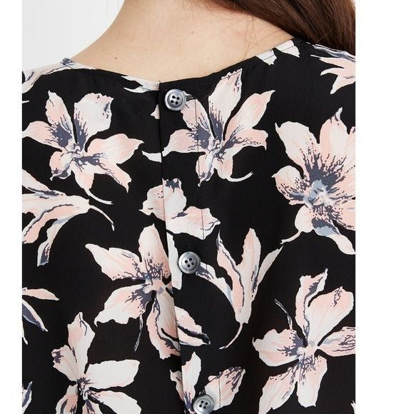 Madewell NWT Silk Button-Back Tie Tee in Winter Orchid Size XS