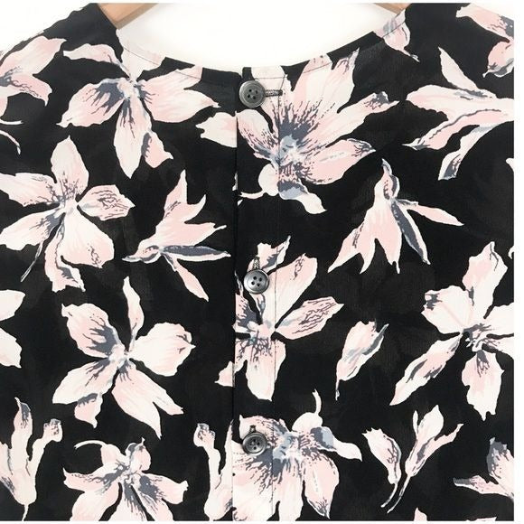 Madewell NWT Silk Button-Back Tie Tee in Winter Orchid Size XS