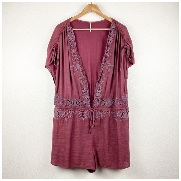 Free People Weila Romper in Pomegranate Size Large