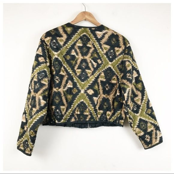 Free People NWT Peggy Quilted Jacket in Black Combo Size Medium