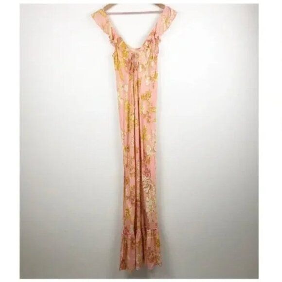 Free People Remind Me Maxi Dress in Coral Combo Size Small
