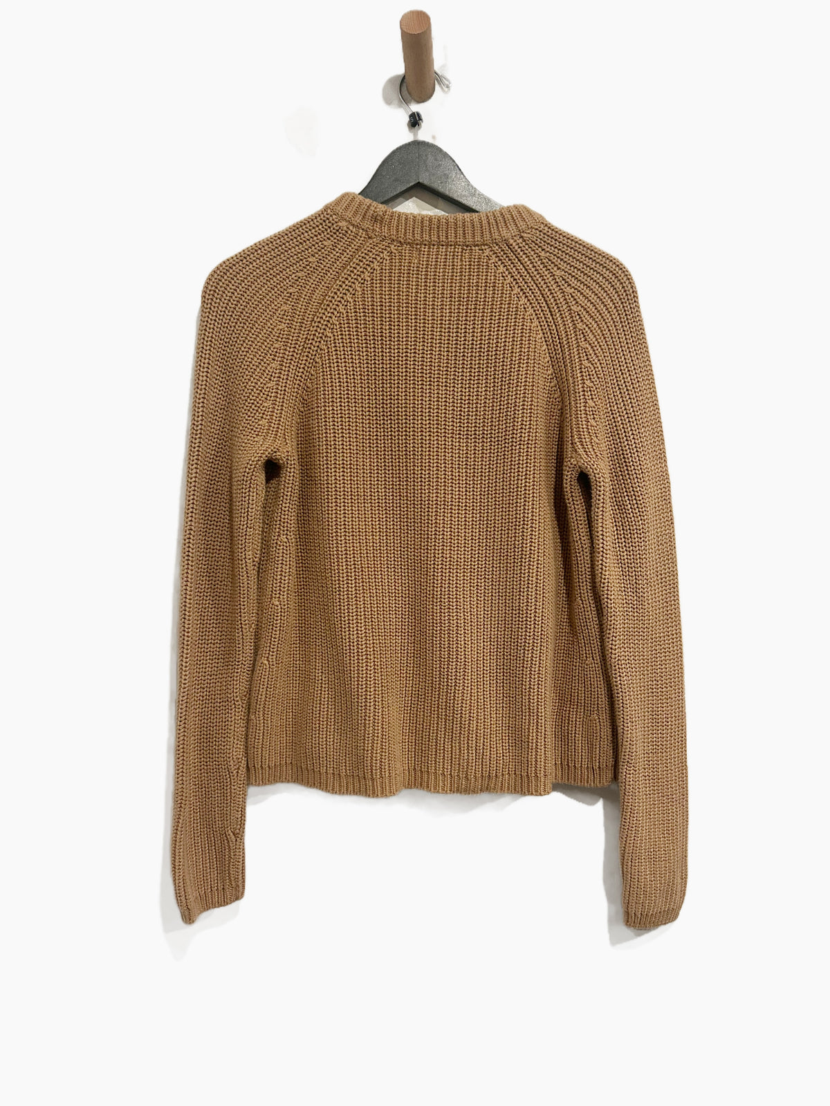 Quince Cotton Fisherman Crew Sweater in Camel - Small