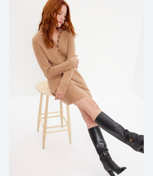 Gap Brown Polo Sweater Dress - Large