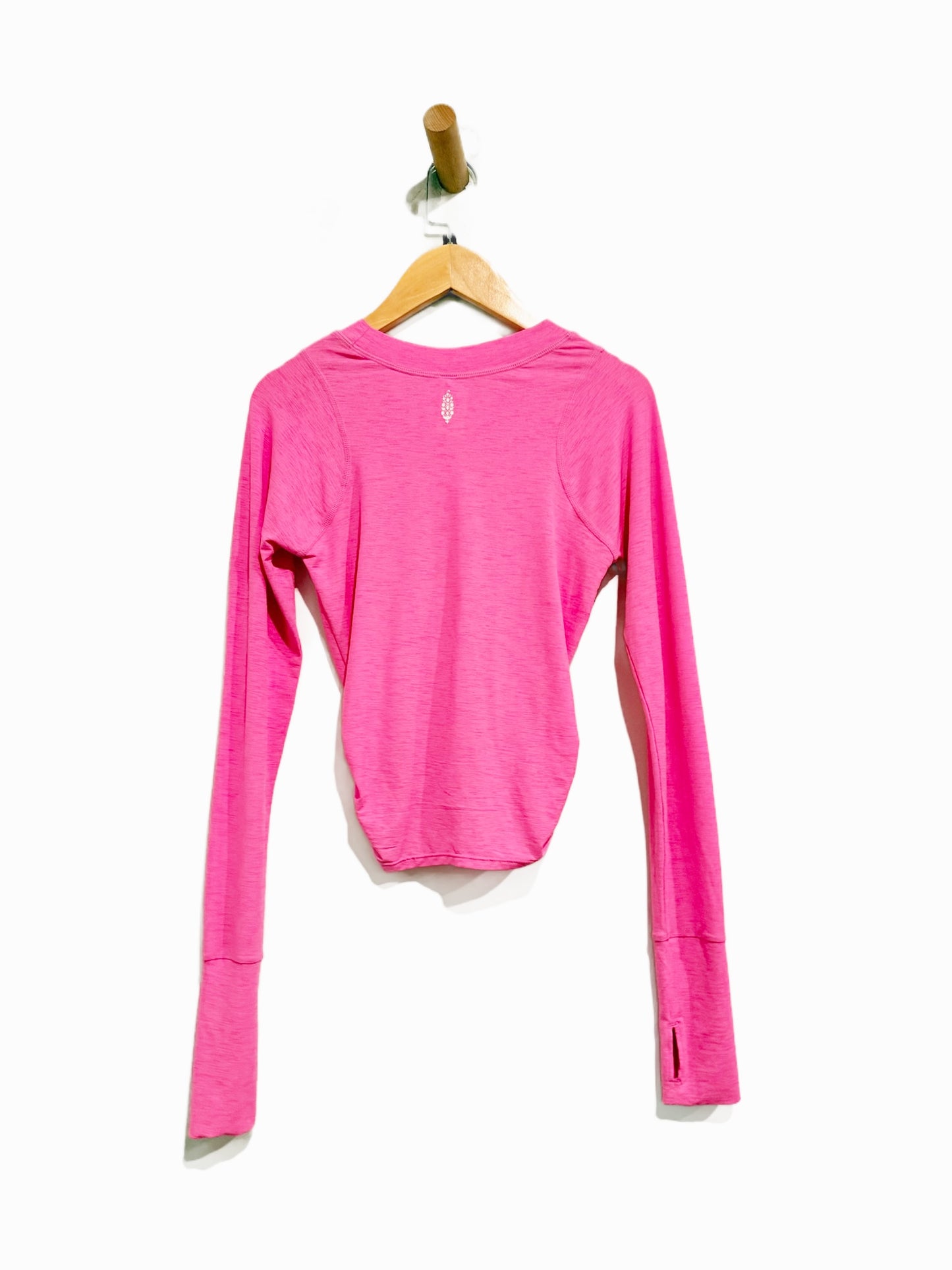 Free People Movement Tempo Ruched Long Sleeve Top in Fuchsia Flirt - XS