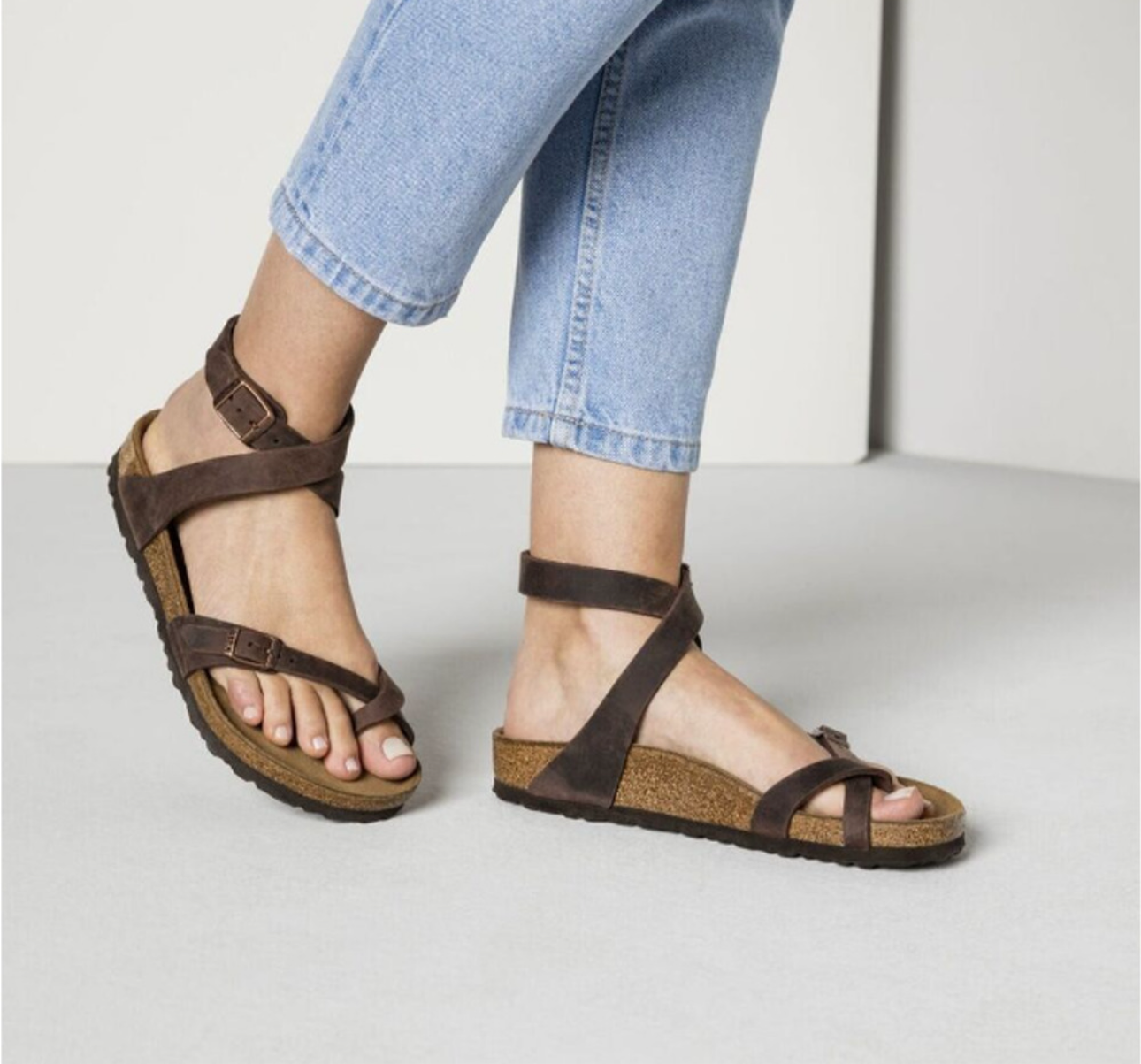 Birkenstock Brown Strappy Sandals - 39