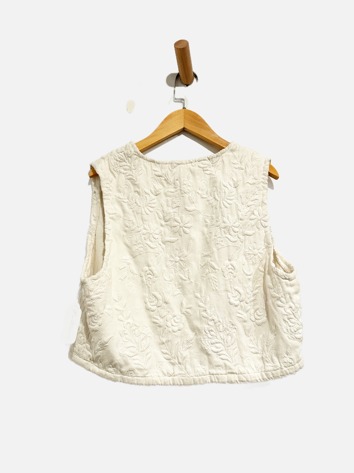 Vintage White Embroidered Vest