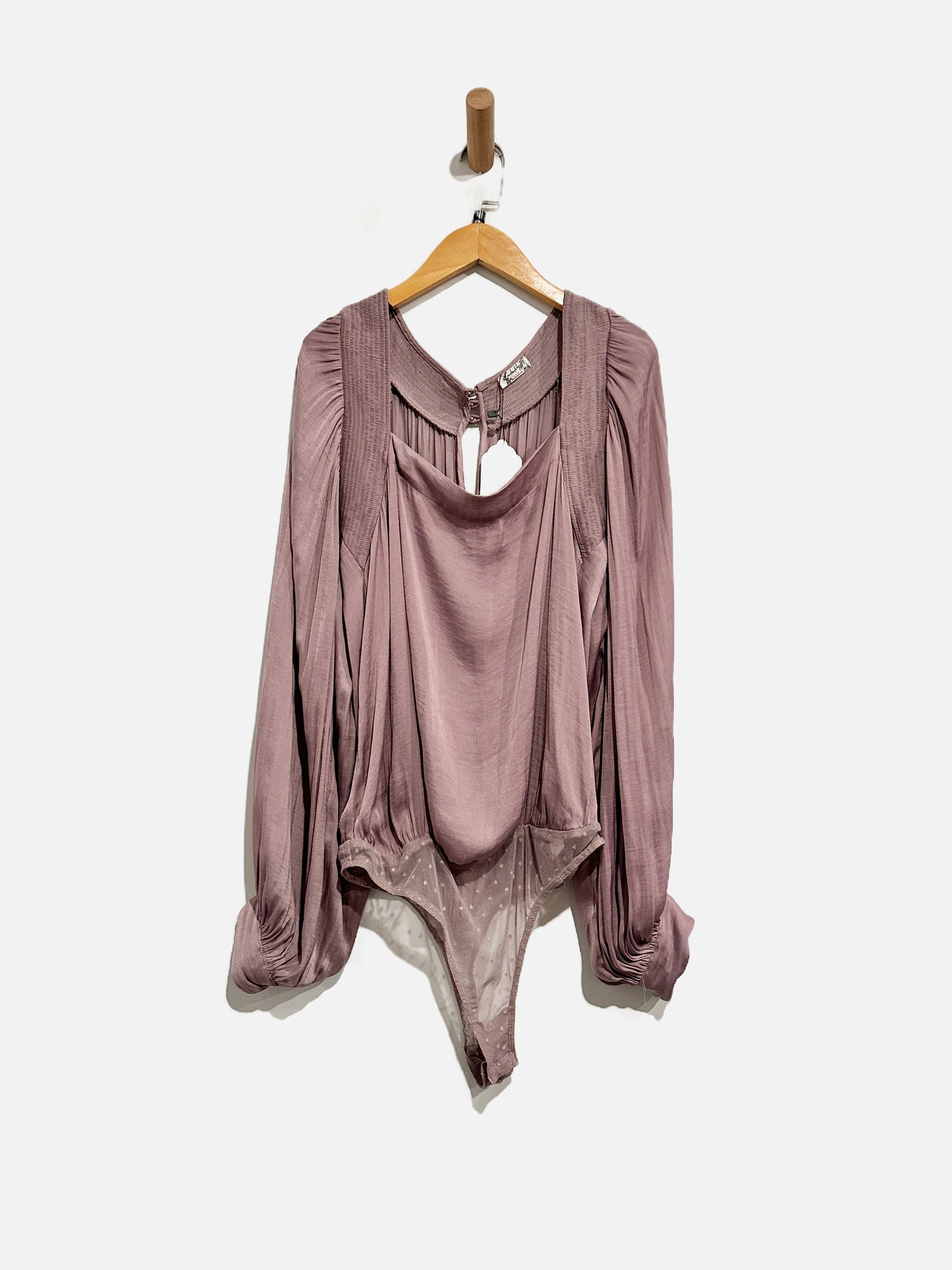 Free People Intimately Another Round Purple LS Bodysuit - Medium