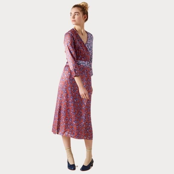 Rachel Antonoff Willow Wrap Dress in Leopard Size XS