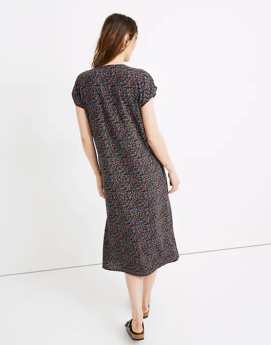 Madewell Black Floral Button Front Mini Dress - Medium