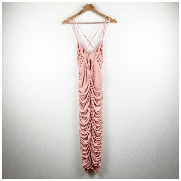 NWT Michael Costello X Revolve Kara Midi Dress in Light Mauve Size Small