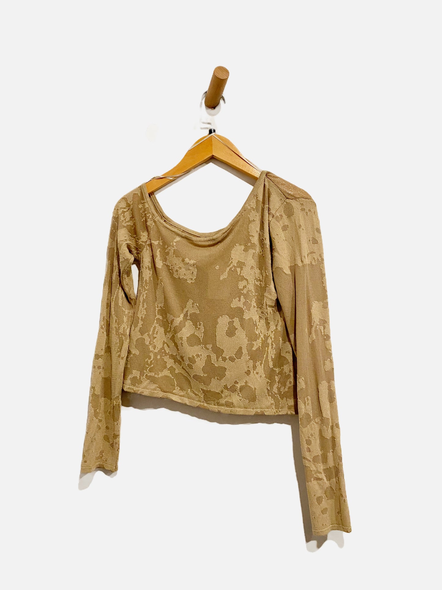 Zara Tan Burnout Asymmetric Top - Small