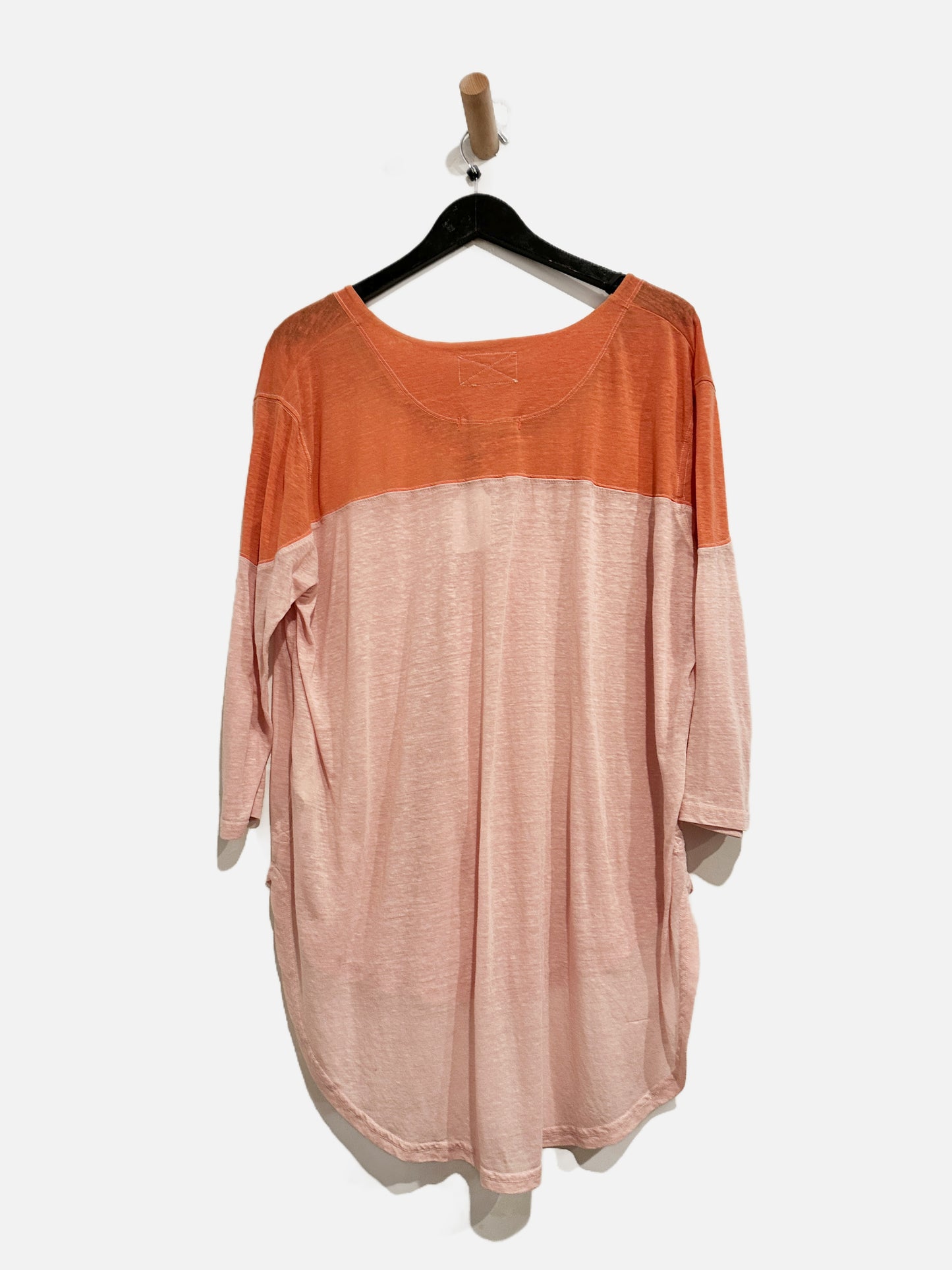 We The Free Pink & Orange Oversized Sheer Baseball Tee - Medium