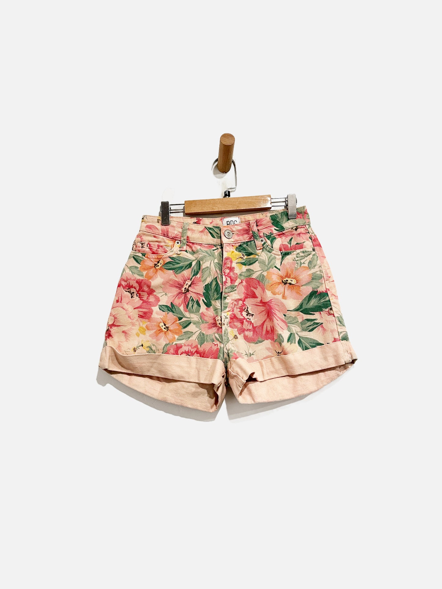 UO BDG Pink Floral Denim Shorts - 26