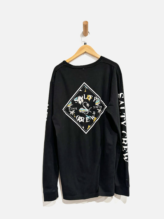 Salty Crew Black Tropical Graphic LS - Medium
