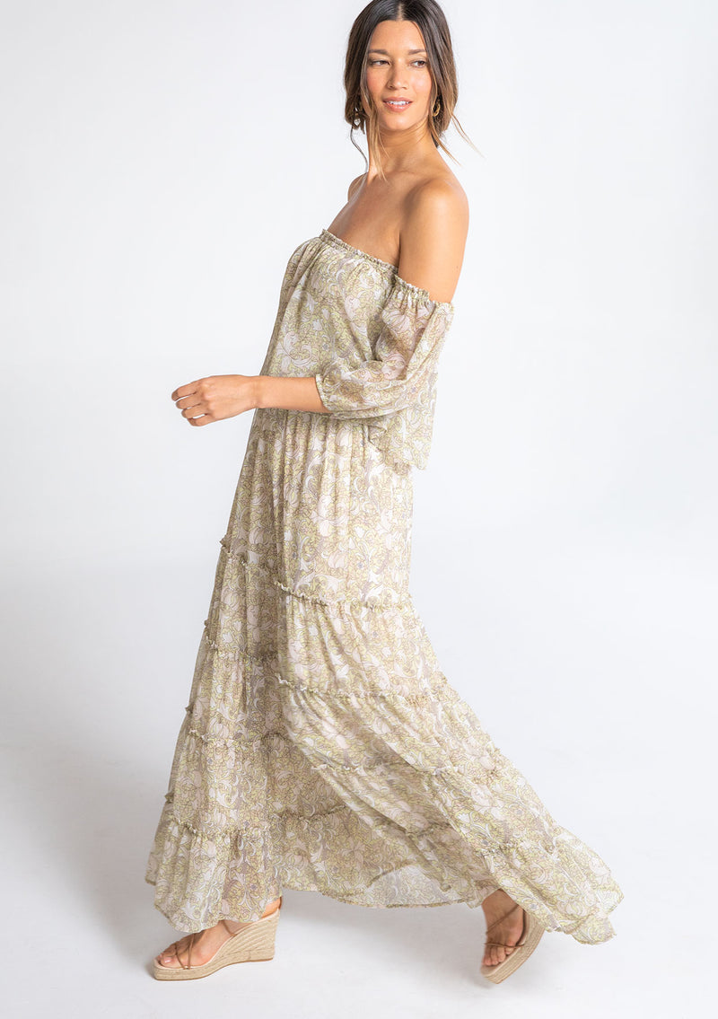 Lovestitch NWT Green Floral OTS Maxi Dress - Medium