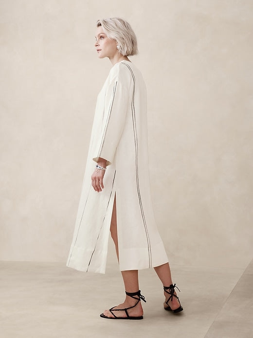 Banana Republic Linen Stripped Dress-XXS