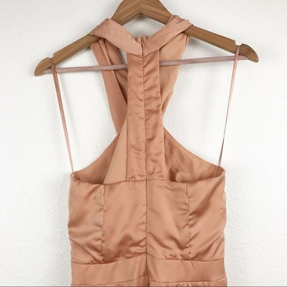 Do+Be Orange Satin Jumpsuit Size Large
