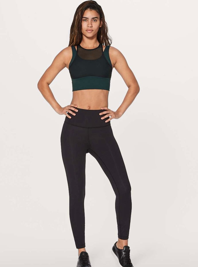 Lululemon Double Tap Bra in Submarine/Black - 8