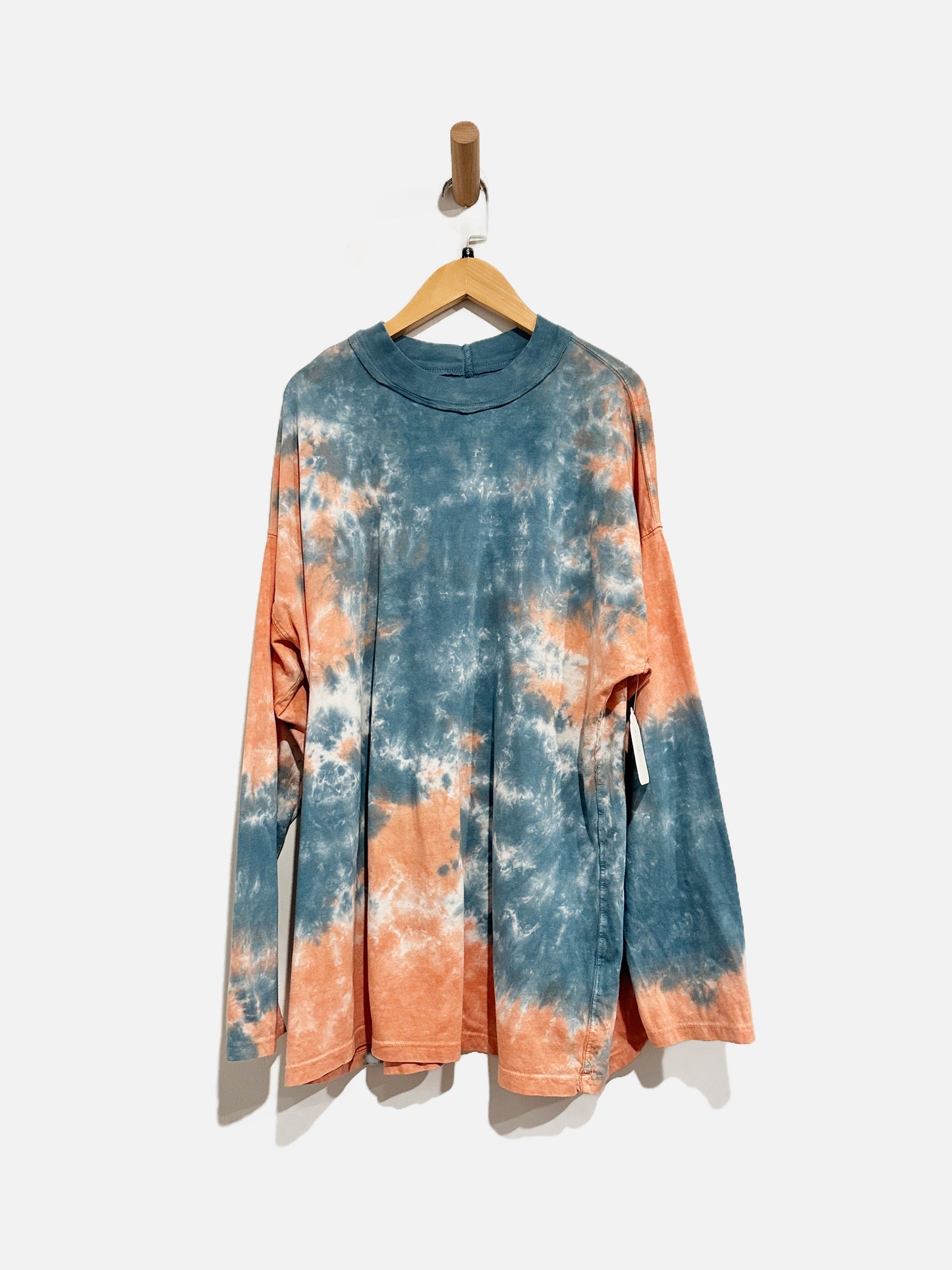 Free People Orange/Blue Tie Dye LS Top -Small