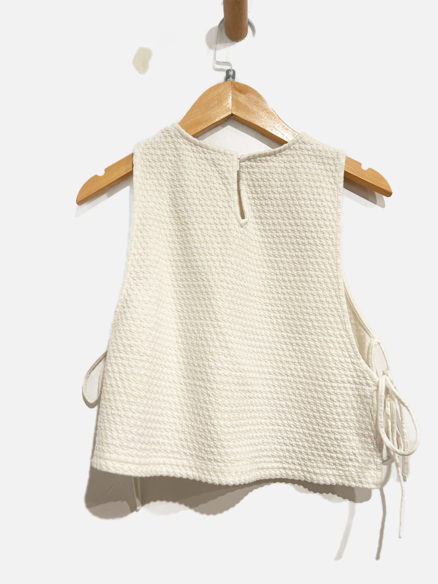 Zara White Side Tie Tank - Medium