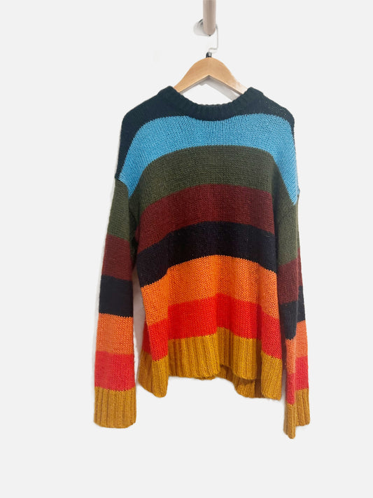 Urban Outfitters Rainbow Color Block Sweater - Medium