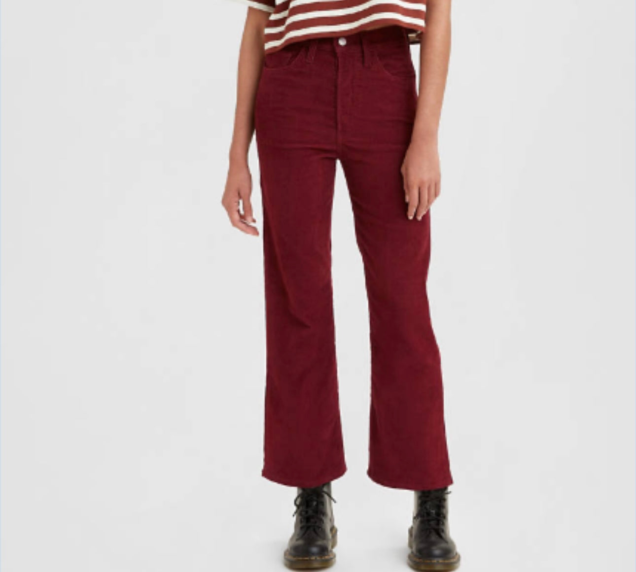 Levi’s Maroon Ribcage Crop Boot - 25