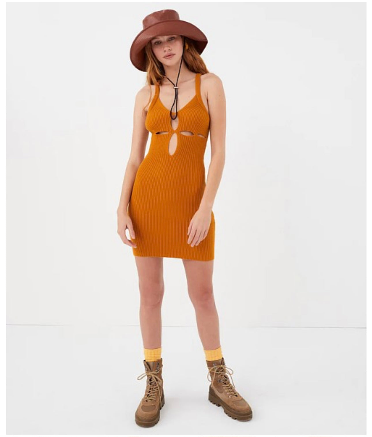 For Love & Lemons Maggie Mini Dress in Yellow - Small