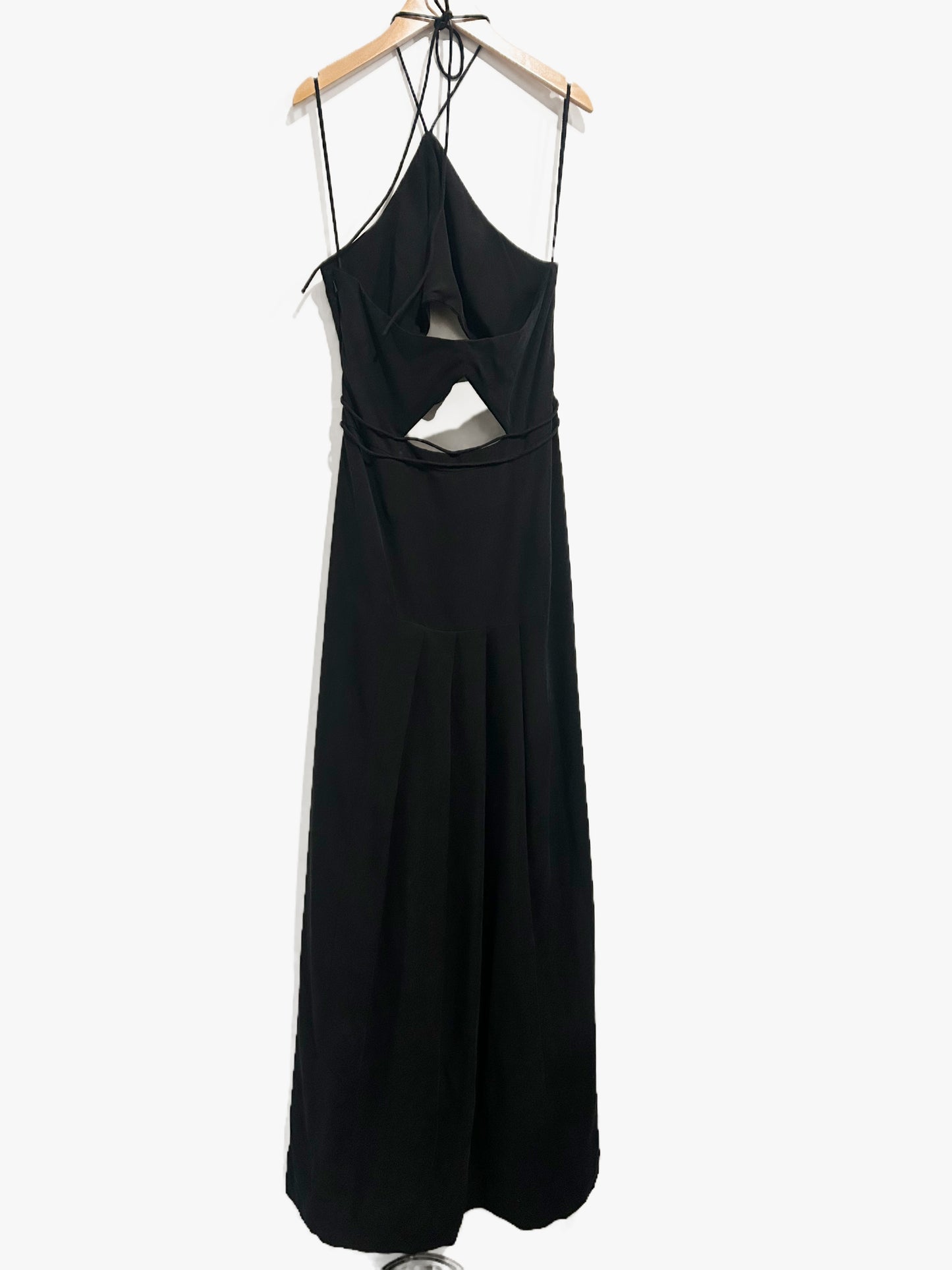 Free People Black Halter Neck Cutout Dress - 12