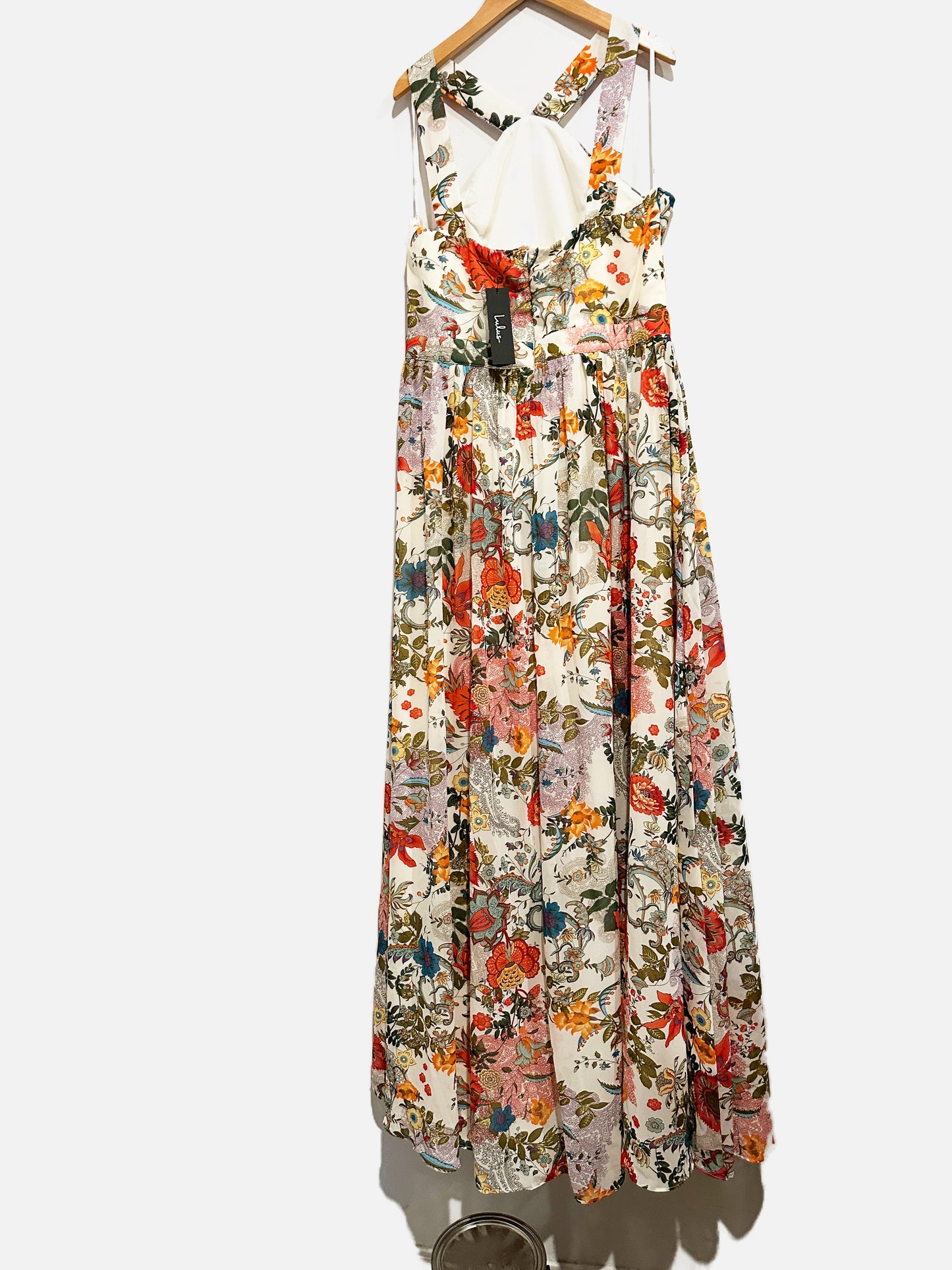 Lulus Lilja Cream Floral Print Maxi Dress - XL