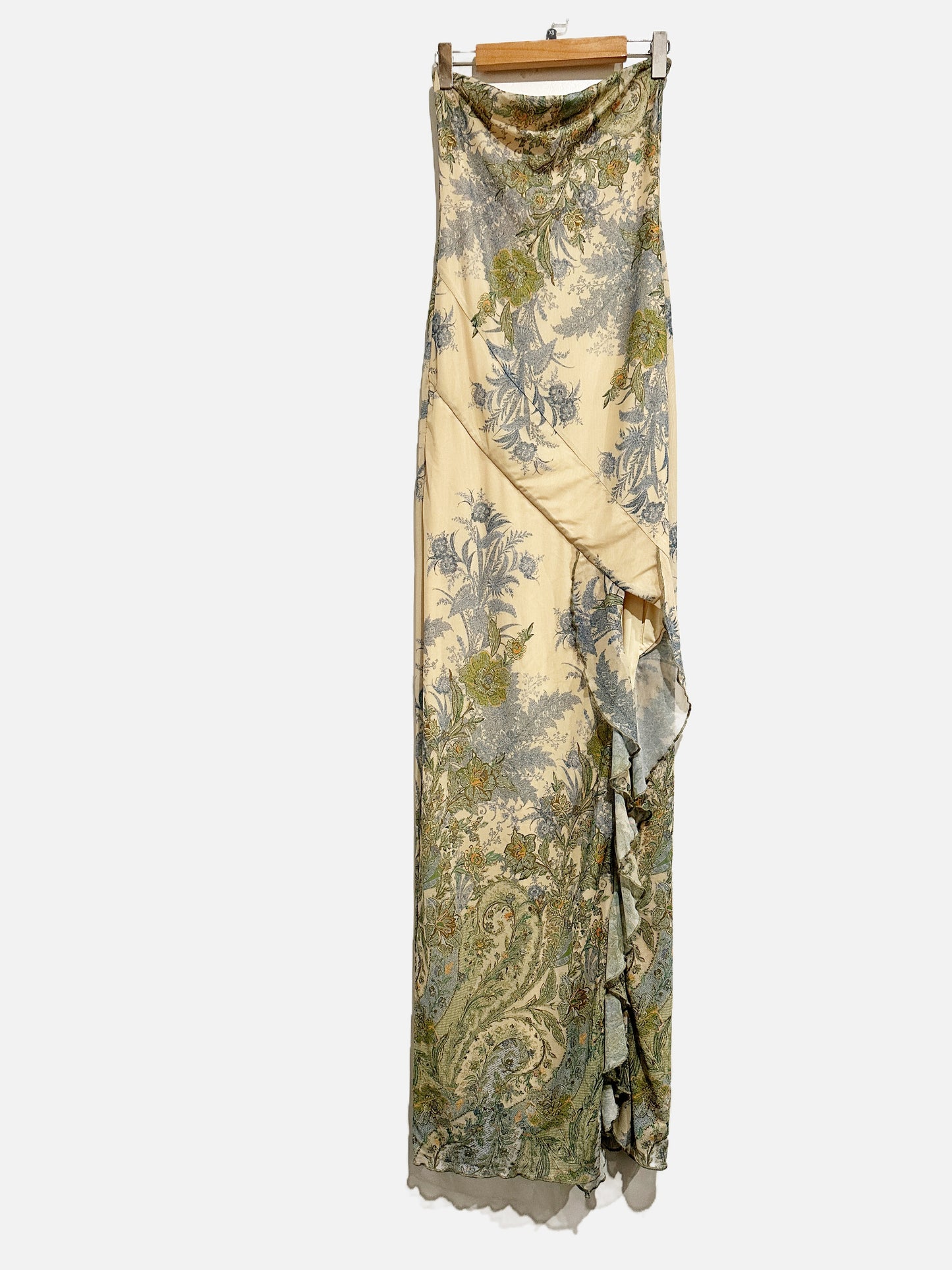 Tiger Mist Green Mesh Floral Bodycon Dress - XS