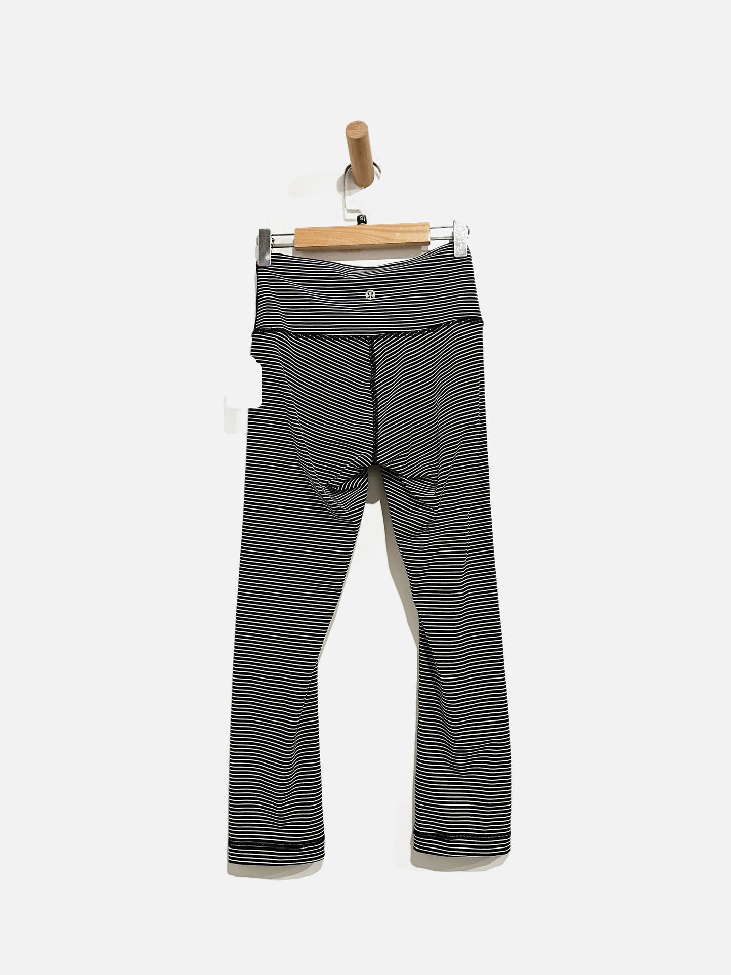 Lululemon Wunder Under Crop Black and White Stripe - 4