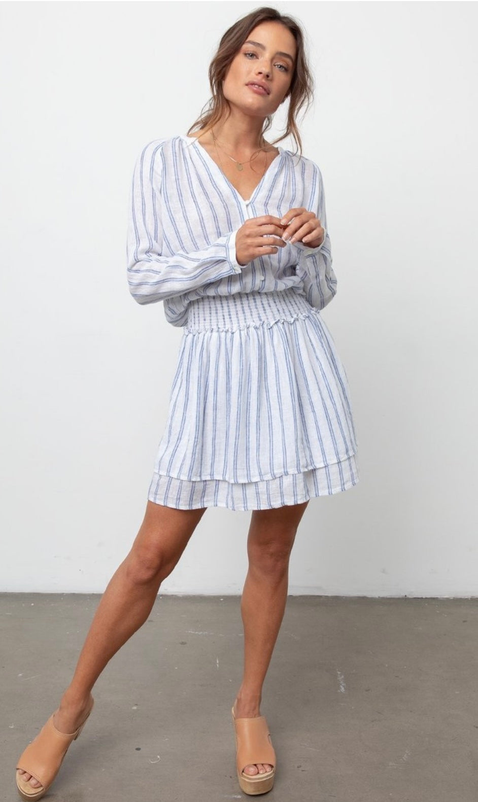 Rails Jasmine Parisian Blue and White Stripe Dress - XS