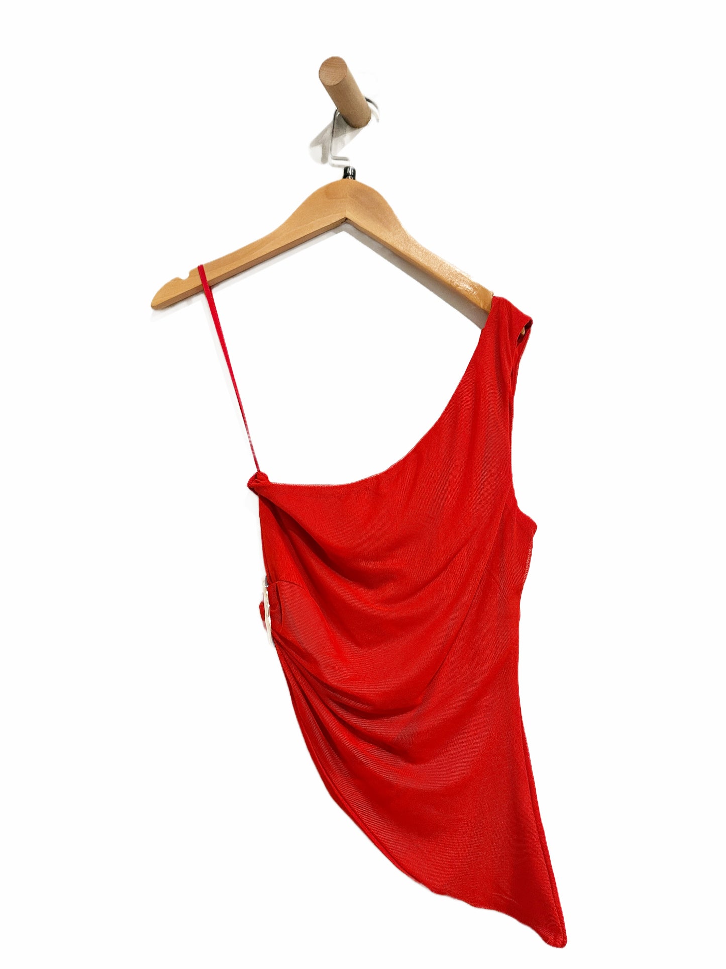 Princess Polly Machiatto One Shoulder Top in Red - 8