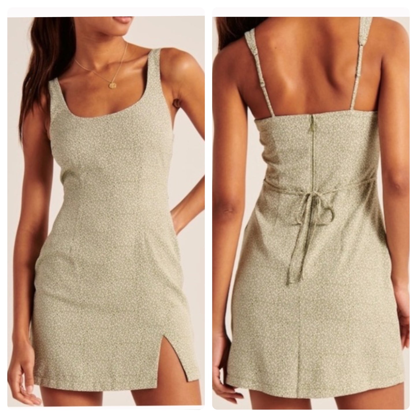 A&F Green Floral Mini Dress - Large