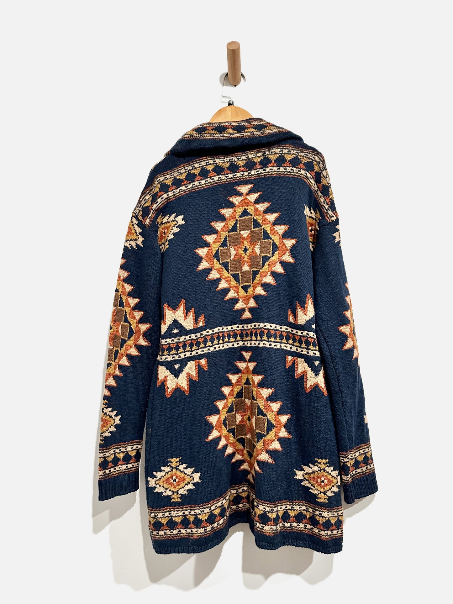 Faherty B.Yellowtail Navy Aztec Cardigan - XS