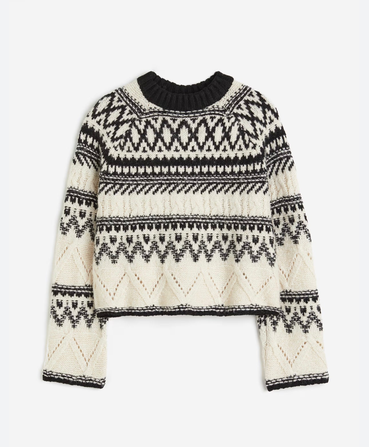 H&M Black/White Chunky Sweater - Small