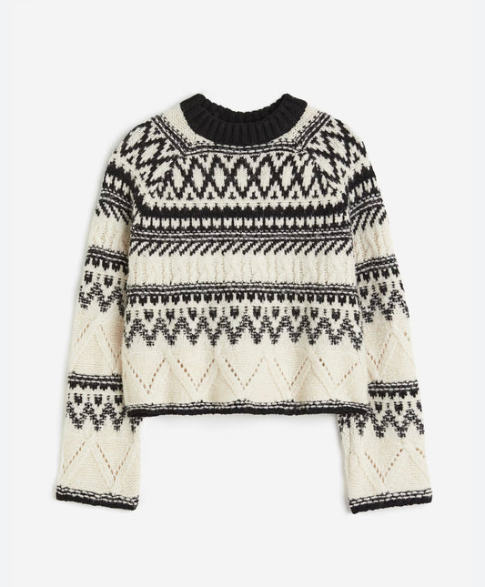 H&M Black/White Chunky Sweater - Small