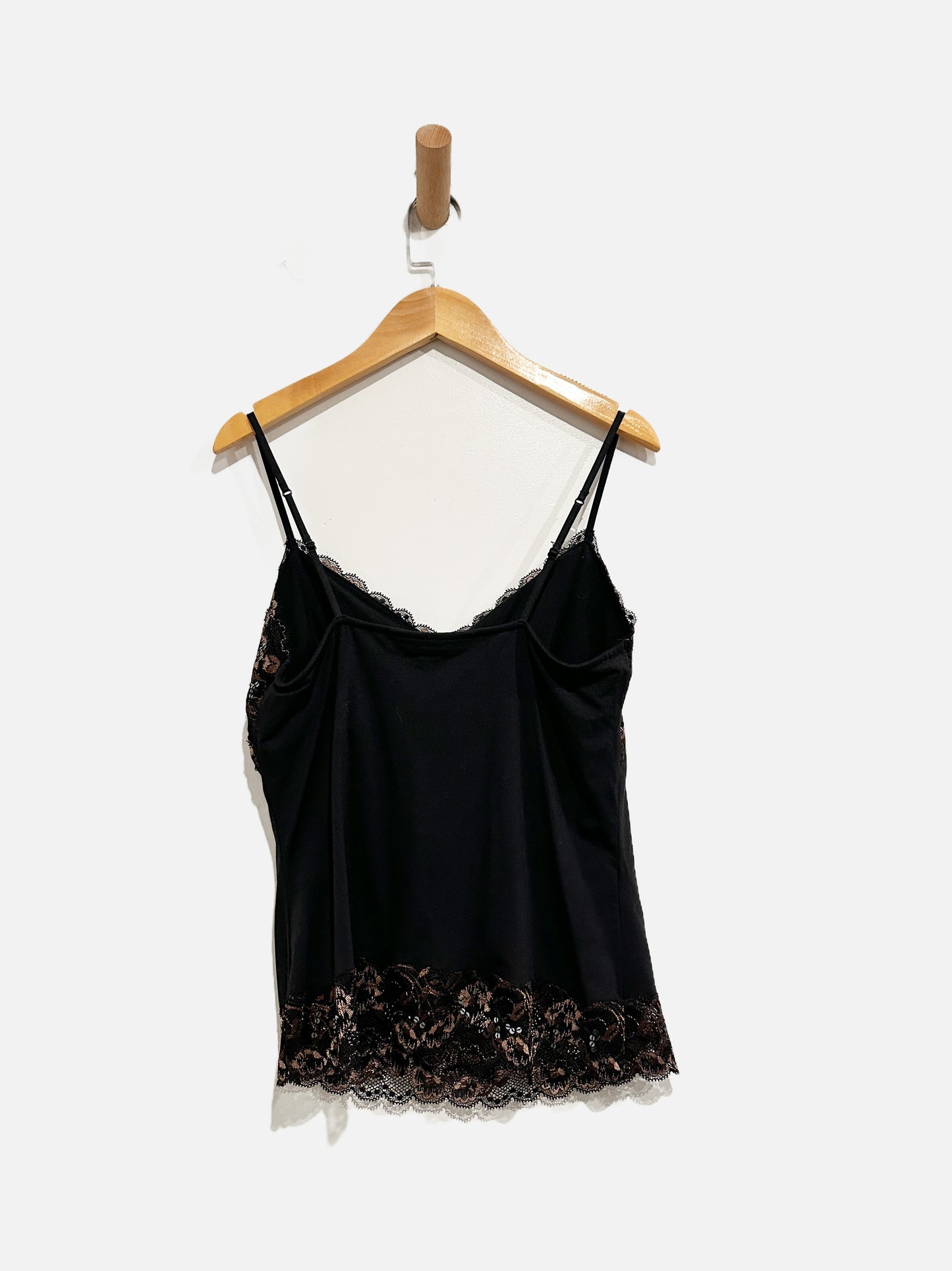 Express Y2K Black Lace Beaded Tank - Medium