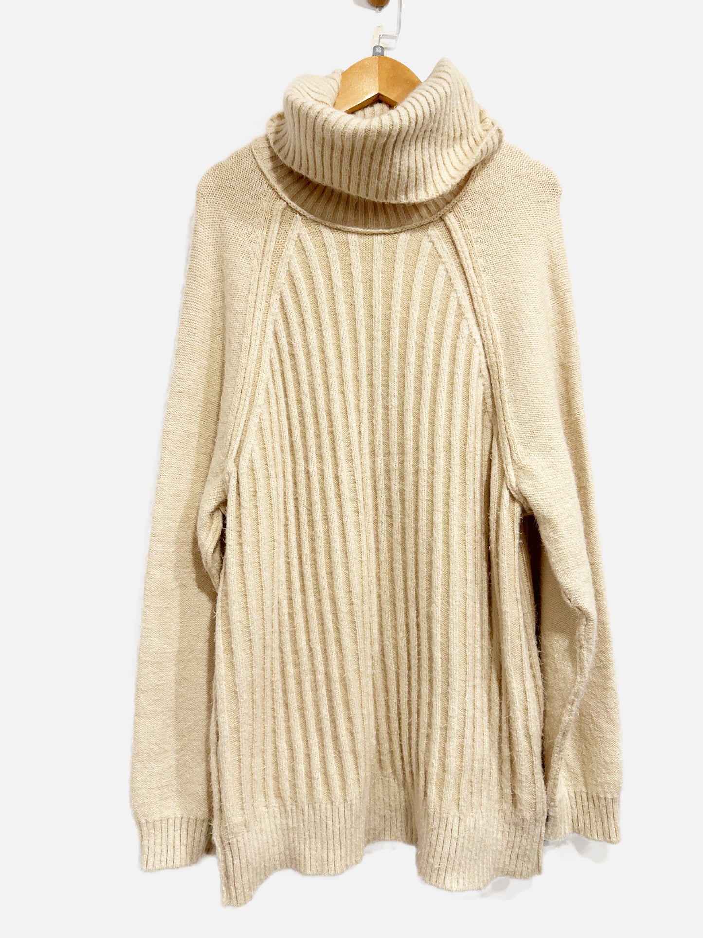 Free People Big City Cream Ribbed Turtleneck - XS