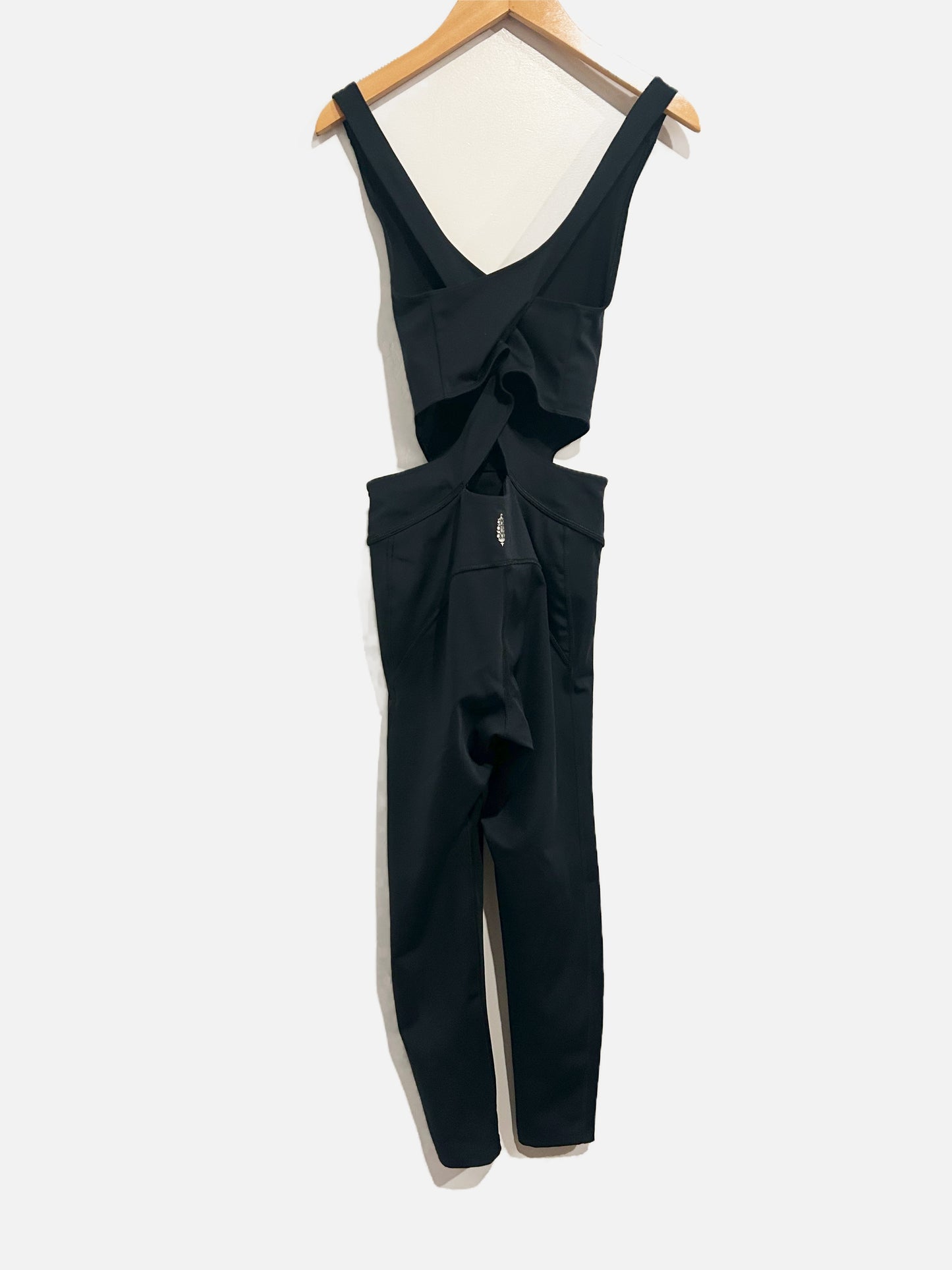 Free People Movement Black Back It Up Onesie - XS